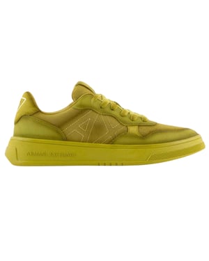 Armani Exchange Heren Logo Trainers (Geel)