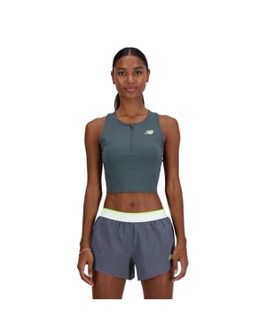 New Balance Nauwsluitende racetanktop voor dames (Grijs)