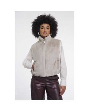 Rino & Pelle short faux fur waistcoat nikki.7002611 9030 birch