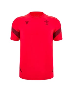 Macron Unisex rugby-shirt voor volwassenen, maat 25/26, Wales RU (Rood)