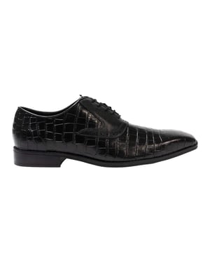 Giorgio Oxford-schoenen voor heren van Croc-volnerfleer (Zwart)