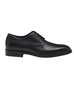 Boss Herenformele schoenen van leer met lage blokhak (Donkerbruin)