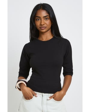 3/4 Sleeve Crew Neck Top