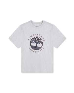 Timberland Boys Large Logo Short Sleeve T-shirt Chine Grey