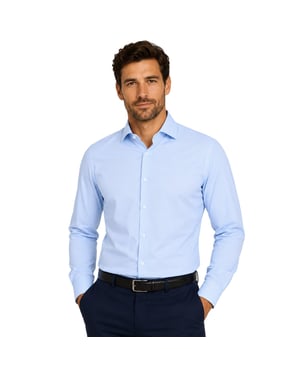 Boss Heren P-Hank S Katoenen Kent Kraag Overhemd (Pastelblauw)