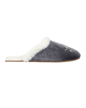 Biba Dames-mules met kralen (Wit, Zwart)