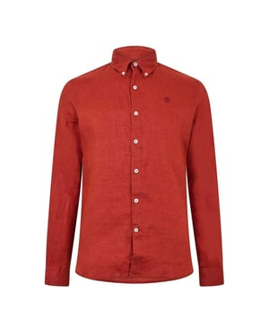Timberland Heren Linnen Relaxed Fit Overhemd (Verbrande Henna)