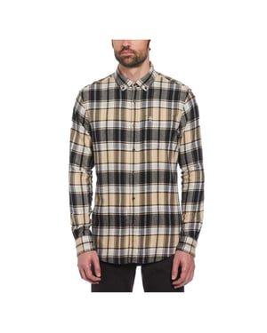 Original Penguin Vanlig rutig skjorta för herrar (Svart/Beige)