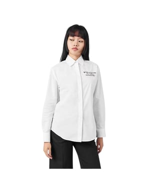 Off White Unisex Vuxen broderad Regular långärmad skjorta (Vit/Svart)