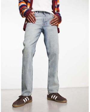 ASOS DESIGN raka jeans i y2k medelblå tvätt