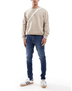 ASOS DESIGN skinny jeans i vintage mörk tvätt