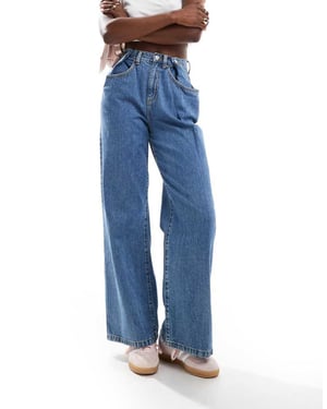 Cotton On avslappnade låga baggyjeans i havsblå denim