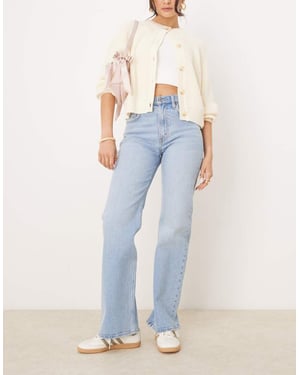 Abercrombie & Fitch 90-tals avslappnade högmidjade jeans i medel/ljust tvättad blå