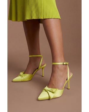 Rosa Satin Ruffle Detail High Stiletto Heeled Court Shoes
