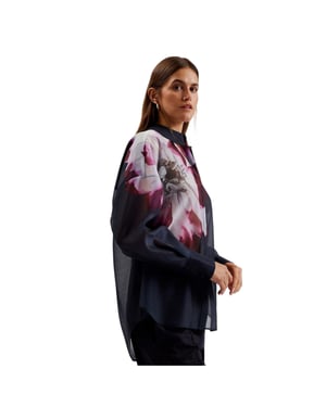 Ted Baker Dames/Dames Oversized Shirt (Marine)