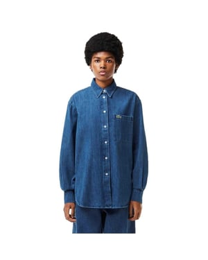 Lacoste Dames/Dames Denim Shirt (Medium Blauw)