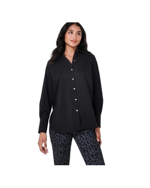 Biba Dames-T-shirt met lange mouwen (Zwart)