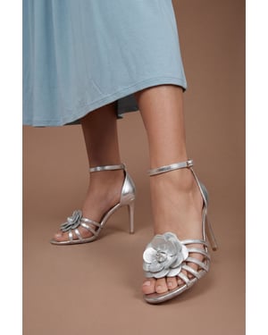 Tia Strappy Leather Corsage High Stiletto Heel Sandals
