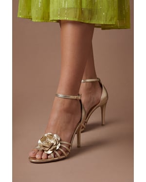 Tia Strappy Leather Corsage High Stiletto Heel Sandals