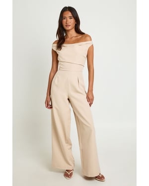 Drape Bardot Wide Leg Jumpsuit