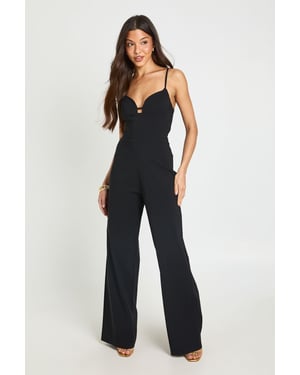 Sweetheart Neck Wide Leg Jumpsuit