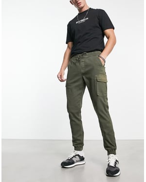 Bolongaro Trevor skinny fit cargobyxor med manschett i grön