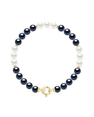 Bracelet - Row of Real Cultured Freshwater Pearls Round 6-7 mm