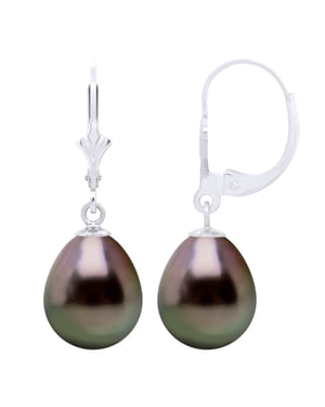 Örhängen i vitguld och äkta odlade Tahitipärlor Pear 10-11 mm