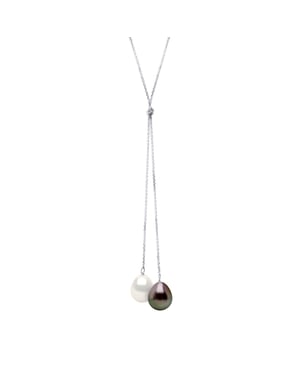 Halsband You & Me- Design KNOT- 2 äkta odlade pärlor pärla 9-10 mm