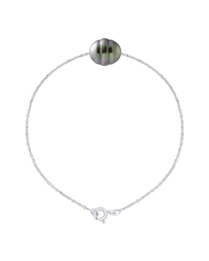 Bracelet Real Cultured Tahiti Pearl Circled 10-11 mm
