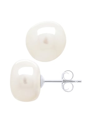 Oorbellen Witte Goud - Echte Cultuur Zoetwater Parel Barok 10-11 mm