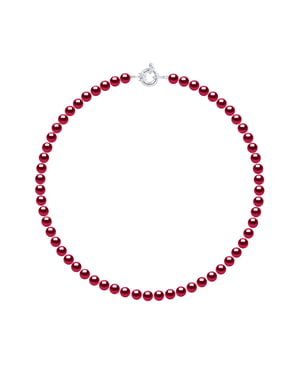 Halsband av äkta odlade sötvattenspärlor och runda 6-7 mm