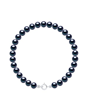 Bracelet of Real Cultured Freshwater Pearls Semi Round 5-6 mm