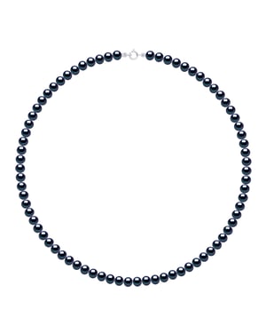 Ketting van echte gekweekte zoetwaterparels semi rond 5-6 mm