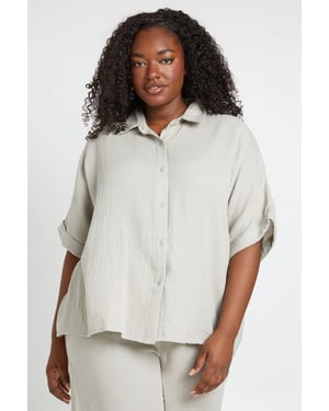 Plus Short Sleeve Boxy Beach Shirt