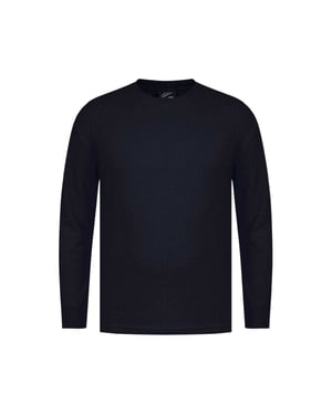 Fabric Heren Wafel T-shirt met lange mouwen (Zwart)