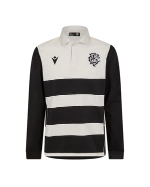 Macron Unisex-thuisshirt met lange mouwen voor volwassenen, maat 24/25 (Zwart, Wit)