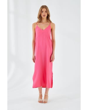 V-hals Split Midi-jurk