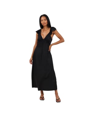 Brave Soul Dames/Dames Regular Maxi Dress (Zwart)