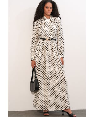 Gestippelde Maxi Shirtjurk