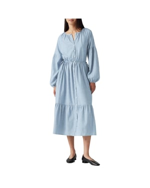 Levis Maxijurk voor dames met ronde hals en 3/4-mouwen van Jolene (Lichtblauw)