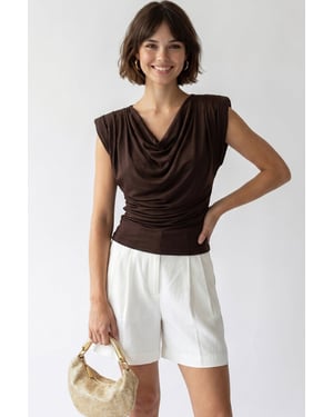 Mouwloze Blouse met Colhals