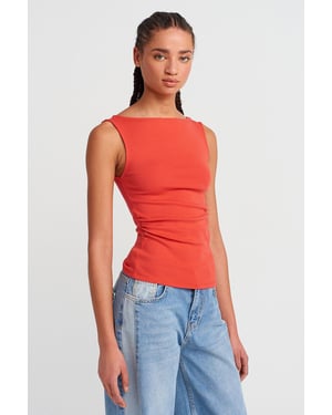 Mouwloze Boothals Jersey Blouse
