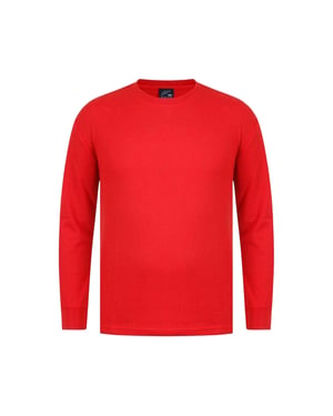 Fabric Heren Wafel T-shirt met lange mouwen (Rood)