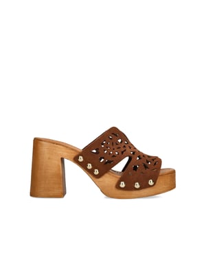 Suede Sunkissed Brown Mules