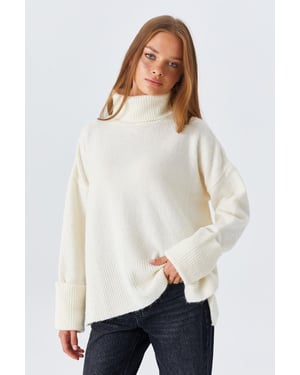 Tjock Turtle Neck Löst Passande Tröja