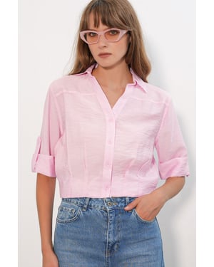Oversized Crop Shirt