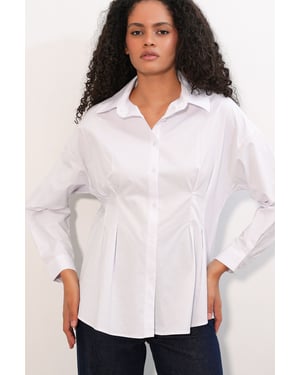 Fitted Poplin Overhemd Met Knopsluiting