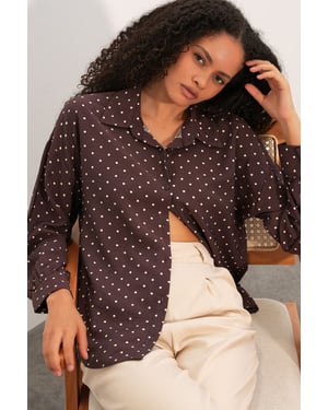 Oversized Polkadot Crêpe Shirt