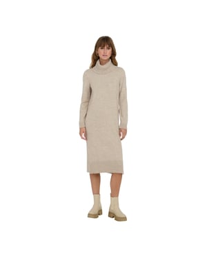 Endast Dam Cowl Neck Tröjkklänning (Pumice Stone)